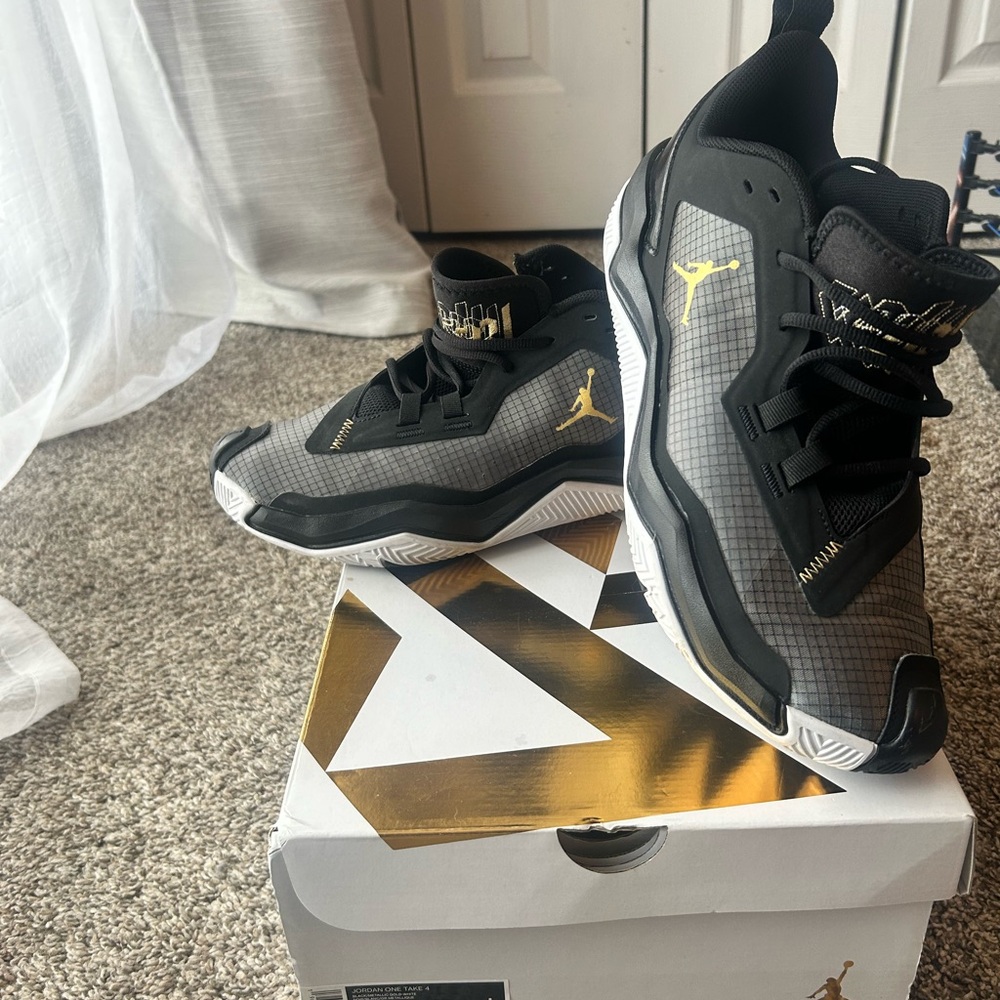 Jordan One Take 4, black, gold and grey